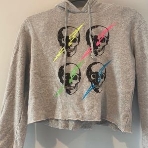skull lightning bolt hoodie